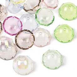 20 個の UV メッキアクリルビーズキャップ  花  ミックスカラー  22x12.5mm  穴：2mm&nbsp;OACR-FS0002-44