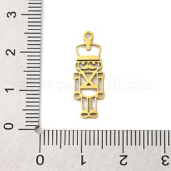 ステンレスペンダント201個  レーザー切断  くるみ割り人形の兵士のチャーム  ゴールドカラー  22.5x7.5x1mm  穴：1.5mm&nbsp;X-STAS-Q015-05G