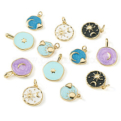 12Pcs 6 Styles Rack Plated Brass Enamel Pendants&nbsp;KK-TA0008-58