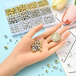 1515個 12スタイル ABSプラスチックビーズ  環境に優しい電気メッキビーズ  ラウンド  ミックスカラー  3~8mm  穴：1.4~2mm&nbsp;KY-YW0002-02