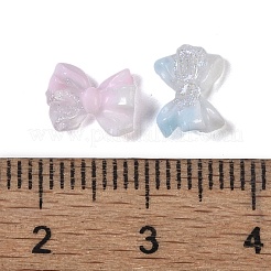 蓄光樹脂デコデンカボション  暗闇で光る  ツートンの蝶結び  ミックスカラー  7x7.5x3mm&nbsp;RESI-K036-10A