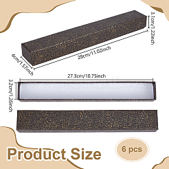 厚紙紙製の収納ボックス  ファンパッケージ用品  長方形  グレー  28x4x3.1cm&nbsp;CON-WH0085-128A