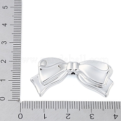 CCBプラスチックビーズ  蝶結び  プラチナ  19x36x2mm  穴：1.6mm&nbsp;X-CCB-Q092-02P