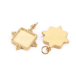 Ion Plating(IP) 304 Stainless Steel Pendant Cabochon Settings&nbsp;STAS-S116-146G