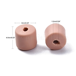手作り樹脂粘土ビーズ連売り  コラム  バリーウッド  6.5x6mm  穴：1.2mm  約61個/連  15.75インチ（40cm）&nbsp;X-CLAY-ZX006-01-135
