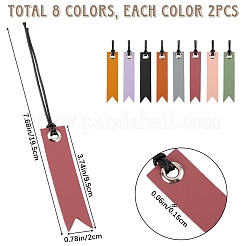 16Pcs 8 Colors Leather Bookmarks&nbsp;AJEW-CP0007-55