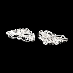 エナメル用亜鉛合金カボションセッティング  蝶のシャンデリアのコンポーネントのリンク  銀  17x25x2mm  穴：1.5mm&nbsp;PALLOY-Q446-01S