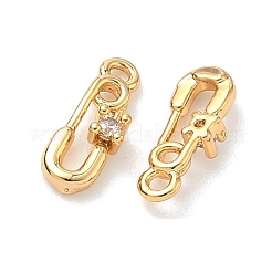 Brass Micro Pave Cubic Zirconia Pendants&nbsp;KK-A281-25B-G