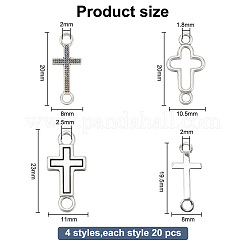 80Pcs 4 Styles Tibetan Style Alloy Connector Charms&nbsp;FIND-NB0003-90