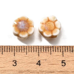 手作りの陶器ビーズ  花  ビスク  9.5x10x5~5.5mm  穴：1.8~2.2mm&nbsp;PORC-H013-04-13