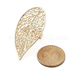 女性用アジャスタブルリング  ライトゴールド  葉  葉：54x27.5mm  内径：18mm&nbsp;LS-RJEW-B108-06KCG-02