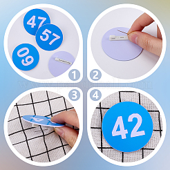 1 Set Round ABS Plastic Number 31~60 Brooches Sets&nbsp;JEWB-OC0001-02C