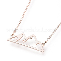 304 Stainless Steel Alps Pendant Necklaces&nbsp;LS-NJEW-Z001-01RG