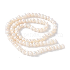 天然養殖淡水パールビーズ連売り  グレード3a++  ポテト  桃パフ  3~4mm  穴：0.7mm  約97~99個/連  13.31''~13.78''（33.8~35センチメートル）&nbsp;PEAR-I007-07L-06