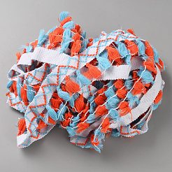 10 Yards Polyester Tassel Ribbon&nbsp;OCOR-WH0101-33B