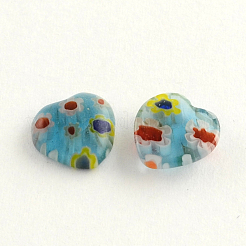 Heart Handmade Millefiori Glass Cabochons&nbsp;LK-R005-21