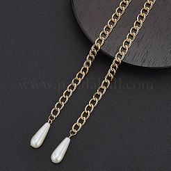 2Pcs 2 Colors Alloy Twisted Nose Chains Face Chains with Teardrop Plastic Imitation Pearl&nbsp;PURS-CY0001-01