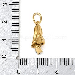 304 Stainless Steel Micro Pave Cubic Zirconia Pendants&nbsp;SA-CBA1D2B-01G-I