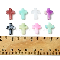 104個 8色アクリル天然石風ビーズ  クロス  ミックスカラー  15.5x12x4.5mm  穴：2mm  約13PCS /カラー&nbsp;OACR-FS0001-79