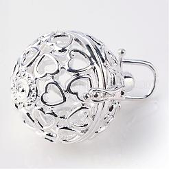 Rack Plating Brass Cage Pendants&nbsp;KK-S751-013S