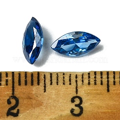 キュービックジルコニアカボション  ポイントバック  馬の目  スチールブルー  8x4x2mm&nbsp;ZIRC-P116-02A-04