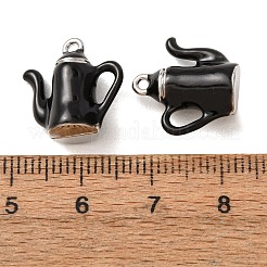 合金エナメルチャーム  ティーポットチャーム  プラチナ  15x15x7mm  穴：1.4mm&nbsp;AL-CBA3252-02P