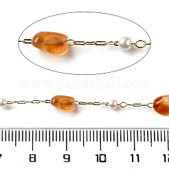 Handmade Natural Carnelian Nuggets Beaded Chains&nbsp;CHC-F020-04G-04