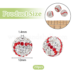 20Pcs Polymer Clay Rhinestone Beads&nbsp;PORC-OC0001-14A
