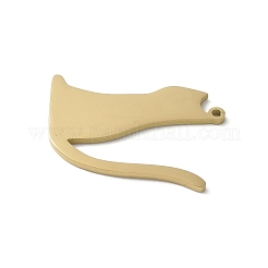 304ステンレスペンダント  猫の形のチャーム  18KGP本金メッキ  29x26.5x1.5mm  穴：1.5mm&nbsp;LS-STAS-E501-13G