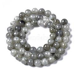 天然石ラブラドライトラウンドビーズ連売り  6.5mm  穴：1mm  約59~61個/連  15インチ&nbsp;X-G-S158-6mm