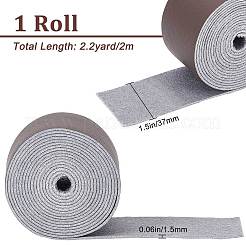 フラットマイクロファイバーイミテーションレザーコード  服飾材料  コーヒー  37x1.5mm  約2.19ヤード（2m）/ロール&nbsp;LC-WH0006-07C-03