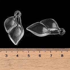 透明なアクリルパーツ  葉のチャーム  透明  34.5x19.5x5mm  穴：2.4mm  約393個/500g&nbsp;TACR-G048-04C