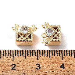 Rack Plating Brass Micro Pave Cubic Zirconia Pendants&nbsp;KK-K333-86G