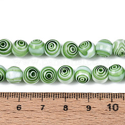 Handmade Millefiori Glass Round Beads Strands&nbsp;LK-R004-93C