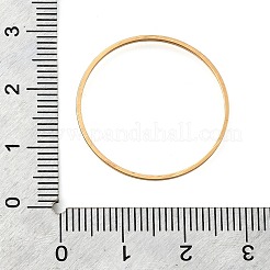 真鍮製フレームコネクター  フラットリング  18KGP本金メッキ  25x1mm  内径：23.5mm&nbsp;X-KK-Z126-03G-02