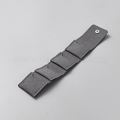 PUレザージュエリーロール  リング、ネックレス、イヤリング、ブレスレット  グレー  5.5x4.4x1.7cm&nbsp;ABAG-WH20006-44B