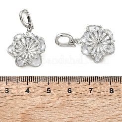 Brass Micro Pave Cubic Zirconia and Enamel Peg Bails Pendants&nbsp;KK-C172-18P