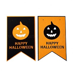 16色旗フェルトオーナメント2個。  ナイロンロープとプラスチックピンで  ハロウィン吊り飾り  パーティーギフトの家の装飾  カボチャ模様  239x150x1mm  穴：3.5mm&nbsp;DIY-B054-02C