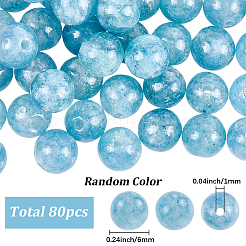 80Pcs Dyed Natural Quartz Round Beads&nbsp;G-SP0001-32