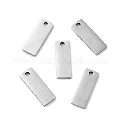 変色しない201ステンレススチールペンダント  長方形のチャーム  ステンレス鋼色  16x6x1.5mm  穴：1.6mm&nbsp;STAS-Q216-14P