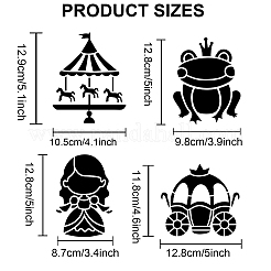 1 Set Fairy Tale Theme PET Hollow Out Drawing Painting Stencils&nbsp;DIY-MA0001-77