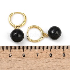 Round Brass Enamel Hoop Earrings&nbsp;EJEW-U059-05G