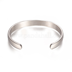 304 Stainless Steel Cuff Bangles&nbsp;STAS-I110-10-8mm
