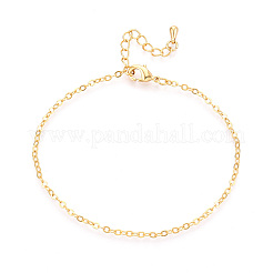 女性用真鍮アズキチェーンブレスレット  ニッケルフリー  長持ちメッキ  18KGP本金メッキ  7-1/8インチ（18cm）&nbsp;BJEW-N032-08F-G