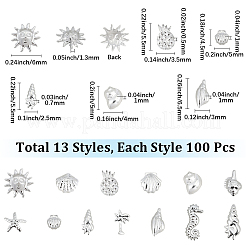 1300Pcs 13 Styles Brass Cabochons&nbsp;MRMJ-SC0001-60S