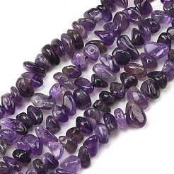 天然石アメジストビーズ連売り  チップ  6~14x3~8x3~8mm  穴：1mm  15.35~15.74インチ（39~40cm）&nbsp;G-P622-A04-01