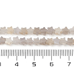 天然石グレーアゲートビーズ連売り  スター  4~4.5x4.5x2.5mm  穴：0.9mm  約98個/連  15.47''（39.3センチメートル）&nbsp;G-U021-B01-01
