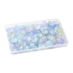 ミックススタイルのアクリルビーズキャップ  花  ブルー  17.5~23.5x18~23.5x1.5~6mm  穴：1.2~1.6mm  200個/セット&nbsp;OACR-FS0002-51A