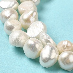 天然養殖淡水パールビーズ連売り  研磨両側  グレード3 A  リネン  7~8x7.5~9x5.5~6.5mm  穴：0.6mm  約47個/連  13.58~13.78''（34.5~35センチメートル）&nbsp;PEAR-E017-12