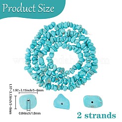 2 Strands Synthetic Turquoise Chip Beads Strands&nbsp;G-PA0001-55